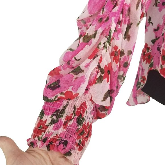 Misa Los Angeles Pink Floral Blouse - Picture 7 of 15